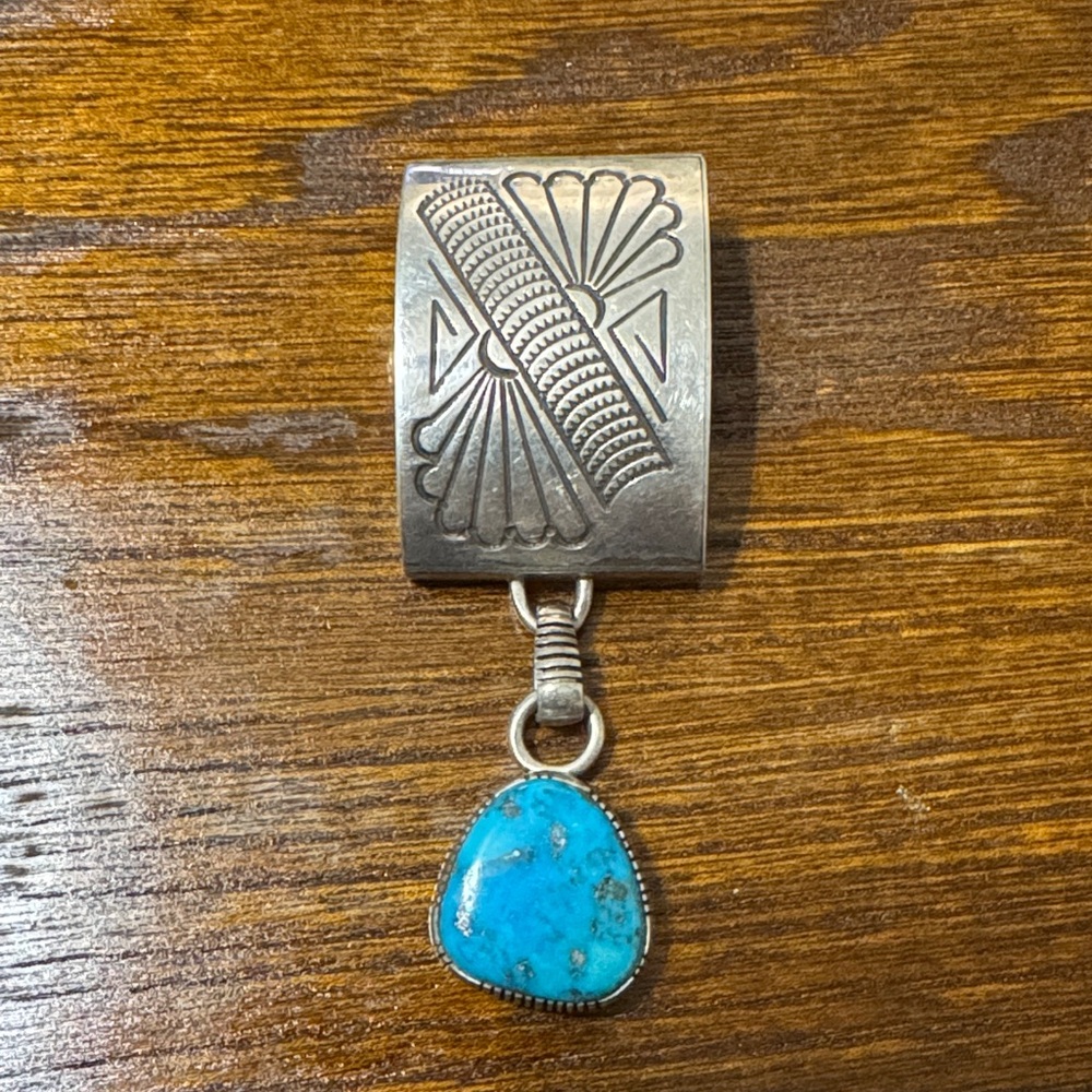 Turquoise pendant (stamped)